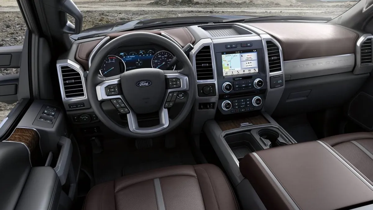Ford F-350 seat covers shown in a real-world setting