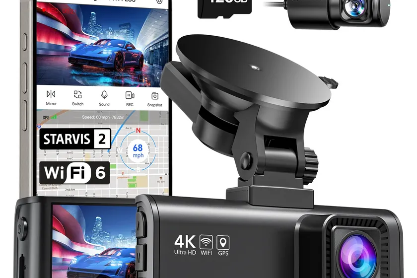 REDTIGER F7NP front dash cam with rear camera unit and included accessories