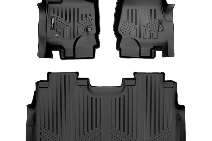 SMARTLINER black two-row custom fit floor liner set for a 2015-2025 Ford F-150 SuperCrew